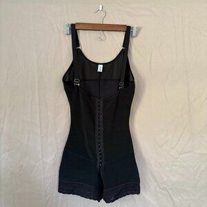 Shaperx Womens Black Open Bust Bodysuit/Fajas Tummy Control Size XL